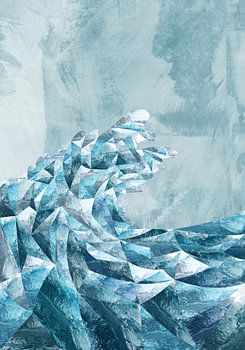 Vague métallique géométrique argentée