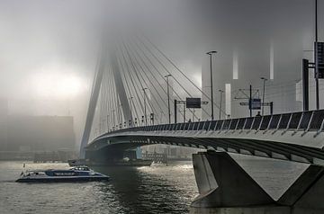 Fog around Erasmus Bridge by Frans Blok