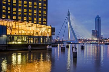 Maas tower, Erasmus bridge and Zalmhaven tower by Frans Blok