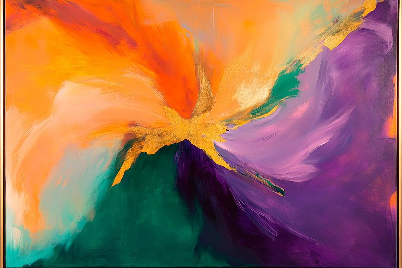 Farbexplosion in harmonischen Wellen von Poster Art Shop