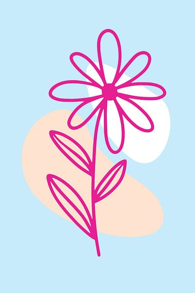 Pink Sunflower Abstract Illustration by ComfortQ
