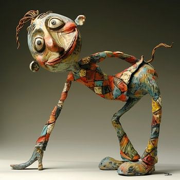 kleurig whimsical poppetje