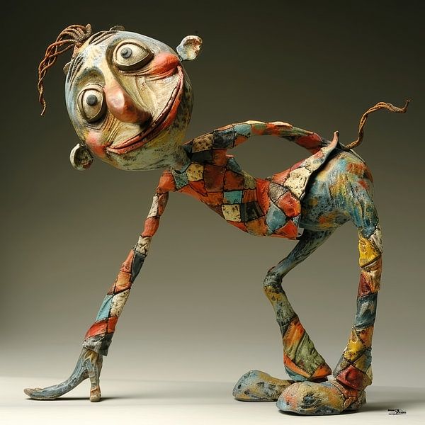 kleurig whimsical poppetje van Gelissen Artworks