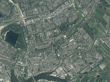 Luchtfoto van Capelle aan den IJssel van Maps Are Art