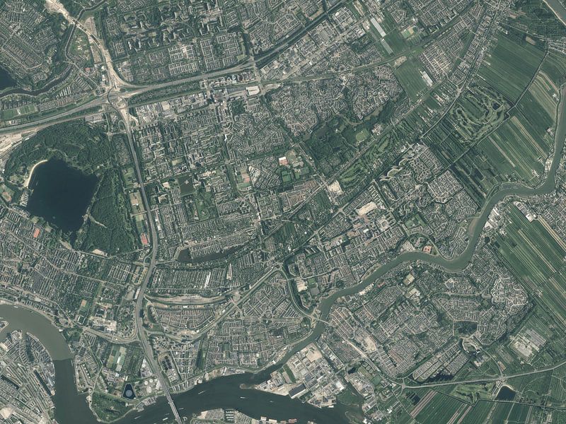 Aerial photo of Capelle aan den IJssel by Maps Are Art