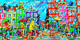 Amsterdamer Straße, Regentag von Kleine Atelier