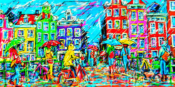Street of Amsterdam, Rainy Day