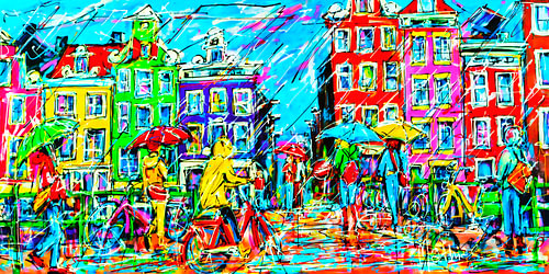 Street of Amsterdam, Rainy Day