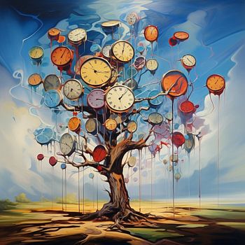 Zeit Baum Uhren Surrealismus Symbolik Traum Bewegung