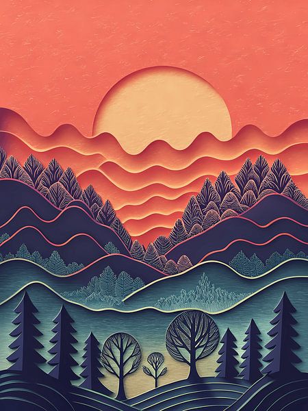 Sérénité au coucher du soleil par Artistic