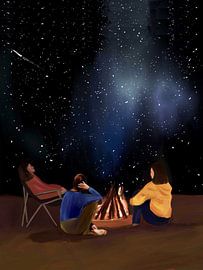 Feu de camp sous les étoiles sur Osheensgallery