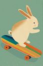 Bunny On Skateboard by Treechild thumbnail