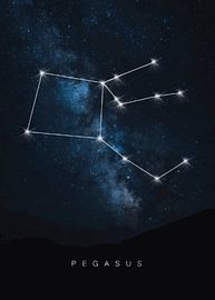 Celestial Stallion: Pegasus Constellation Poster by Himler Razan