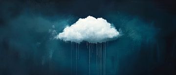 Wolkendrama in tiefem Blau – Minimalistisch von Poster Art Shop