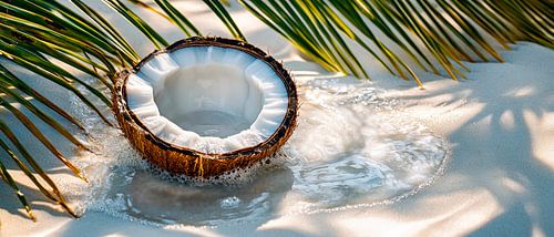 Kokosnuss im Wasser – Tropisches Flair