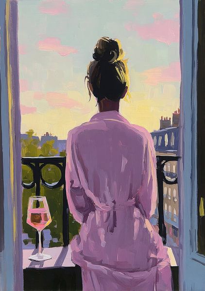 Auf dem Balkon mit Stadtblick von Niklas Maximilian