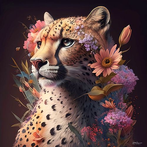 prédateur avec des fleurs