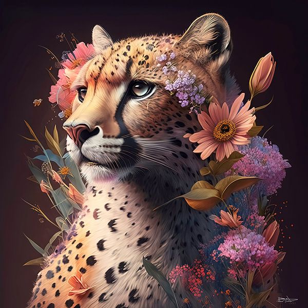 predator with flowers by Gelissen Artworks