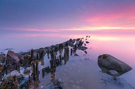 Sonnenuntergang über dem Wattenmeer von Menno Bakker