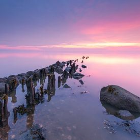 Sonnenuntergang über dem Wattenmeer von Menno Bakker