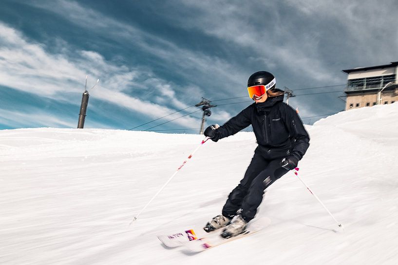 Skien op de Hintertux Gletsjer in Oostenrijk van Hidde Hageman
