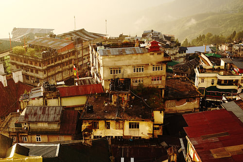 Sonnenuntergang in Darjeeling, Indien
