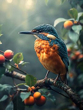 Vibrante Ijsvogel van PixelPrestige