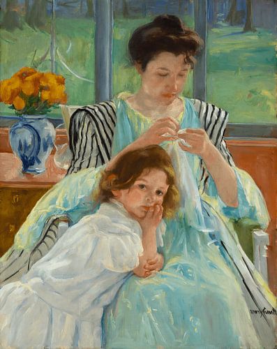 Jeune mère cousant - Mary Cassatt