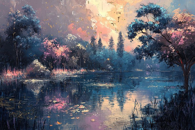 Betoverend Meerlandschap | Enchanted Waters Glow van Abstract Schilderij