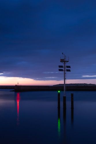 Entrée du port de Scheveningen la nuit