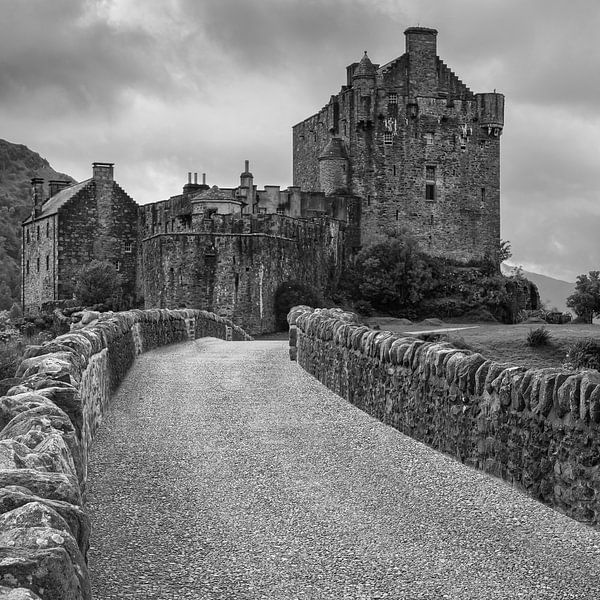 Eilean Donan Castle in Black and White by Henk Meijer Photography