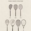 Tennis Rackets Evolution (vertical) by Apolo Prints