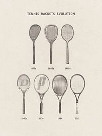Tennis Rackets Evolution (vertical) by Apolo Prints