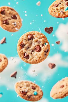 Chocoladekoekjes in de lucht van Poster Art Shop