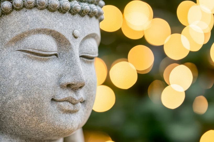 Boeddhabeeld met lichteffecten van Poster Art Shop