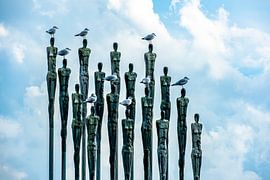 Stahlplastik Gemeinsam am Kemnader See  mit Möven von Dieter Walther