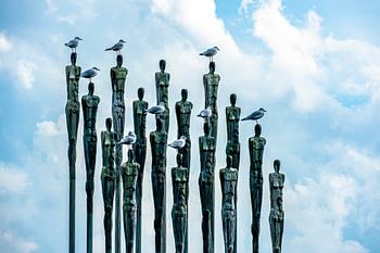 Stahlplastik Gemeinsam am Kemnader See  mit Möven