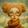 Portrait surréaliste d'une jeune fille avec de la laine et des lunettes sur But First Framing