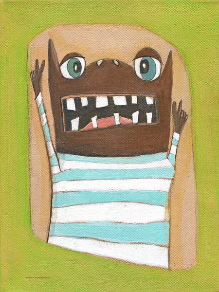 Monstertje Body - Schilderij voor Kinderen van Sonja Mengkowski