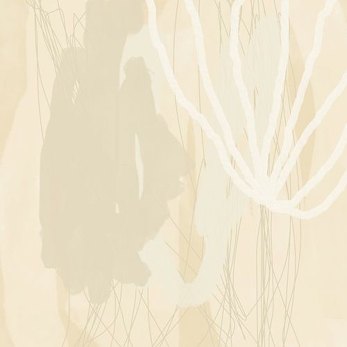 Abstract schilderij in pastelkleuren. Wit, beige, zachtgeel.