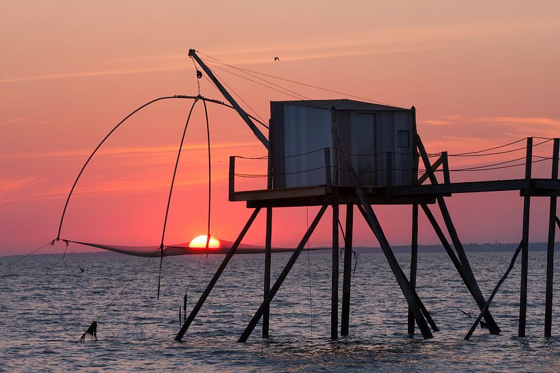 Entlang der Küste der Charente-Maritime und Gironde, sind Carreletss entfernt. Carrelets sind Fische par Dennis Wierenga