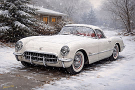 Eine Reise durch die Geschichte – Chevrolet Corvette C1 – 1953 von Johannas Art Creations