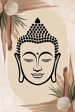 Buddha portrait with nature elements by Art & Soul Creations
