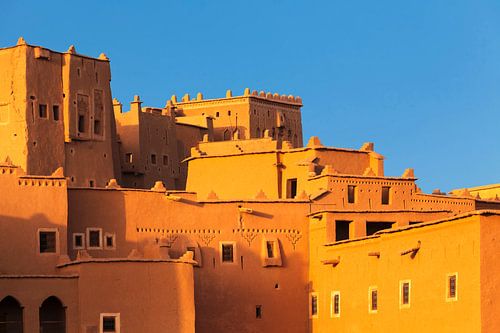 Kasbah Taourirt bij zonsondergang, Ouarzazate, Marokko,
