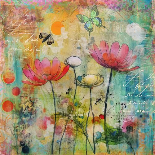 Botanische kunst wilde bloemen nazomer