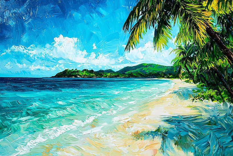 Plage tropicale avec mer bleue par Imperial Art House