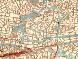 Karte von Leeuwarden Centrum im Stil von Blue & Cream von De Kaartenwinkel