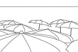 Des parasols en noir et blanc sur MishMash van Heukelom