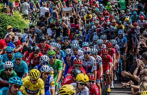 Le peloton du Tour de France sur Hugo Braun