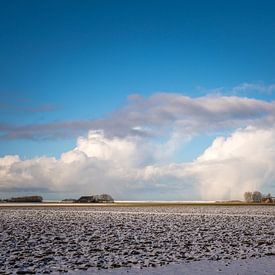 Winterse lucht Groninger land van Jan Georg Meijer